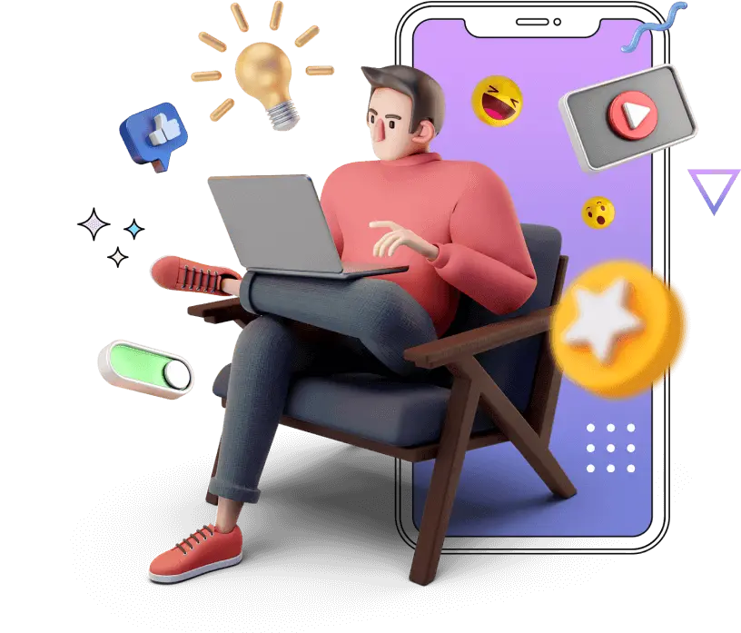 Empresário com as redes sociais famosas